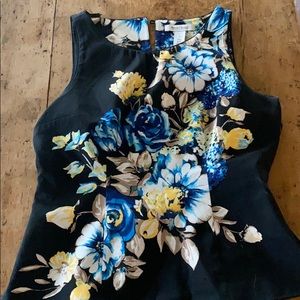 WHBM floral sleeveless top